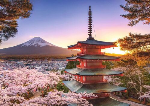 FLORES DE CEREZO EN EL MONTE FUJI