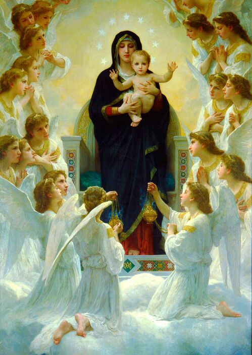 LA VIRGEN CON ANGELES