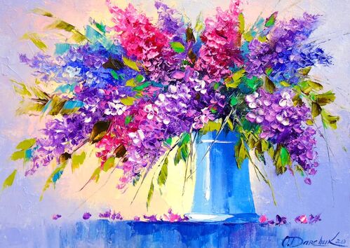 RAMO DE LILAS EN FLORERO